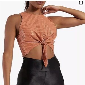 NWT KORAL Mayra Front Tie Muscle Tank Top in Orange